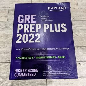 Kaplan GRE Prep Plus 2022 Guide - Purple Cover